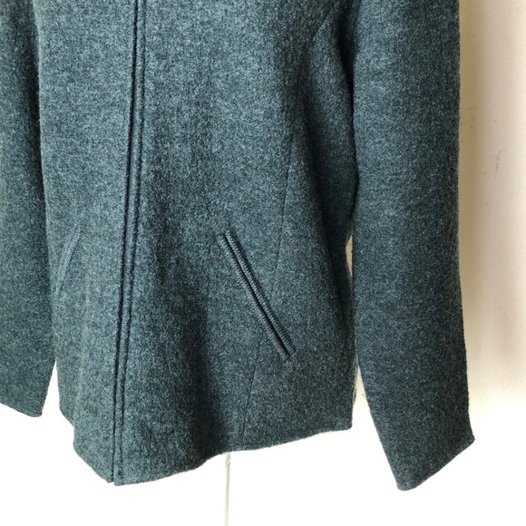 Talbots Wool Zip Front Jacket Coat Green Medium Womens Career Classic - Picture 10 of 16